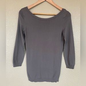 Gray wide-necked sweater